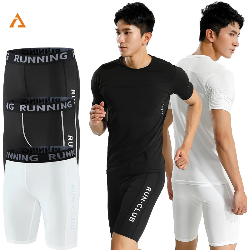 Men's Sports Fitness Shorts Gym Training Quick Dry Compression Leggings Cycling Short Basketball Running Short Workout Tight 232