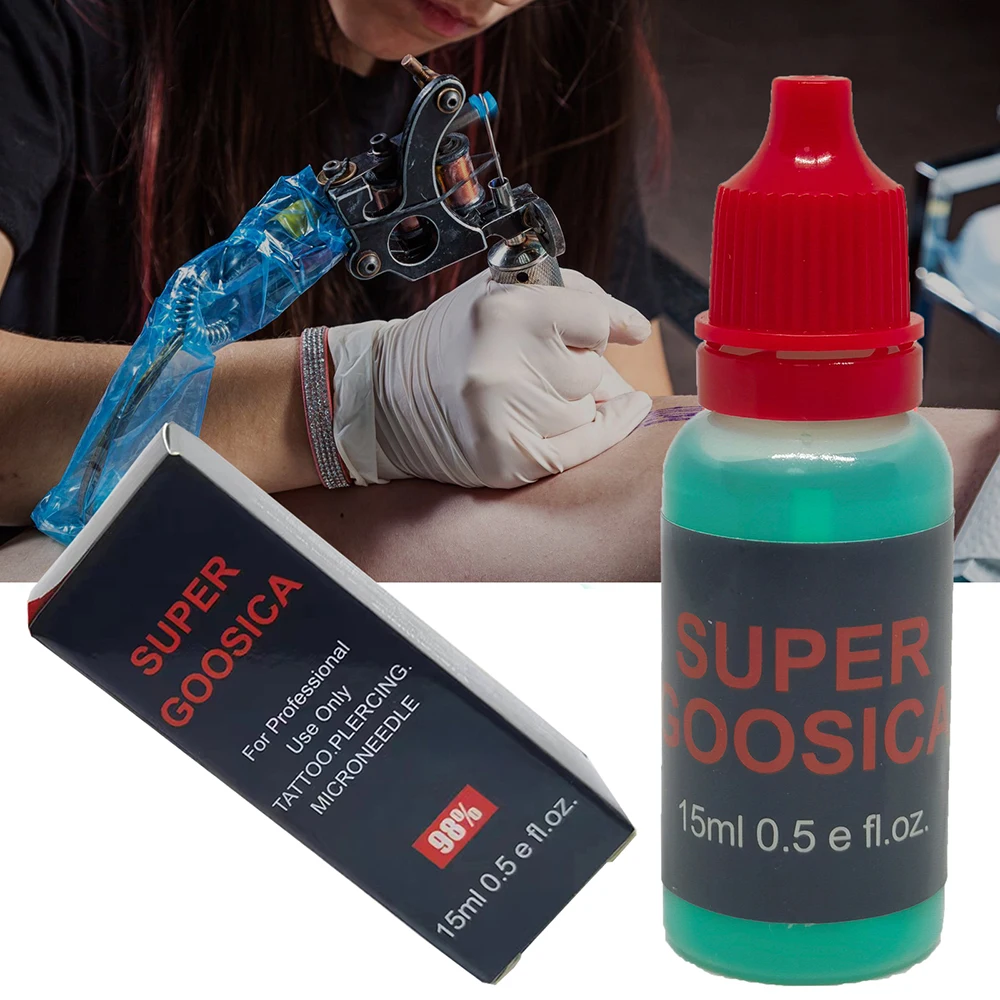 

98% Super Goosica Tattoo Blue Gel During Face and Body Permanent makeup Microblading Piercing Eyebrow Lips Auxiliary Gel 15ml