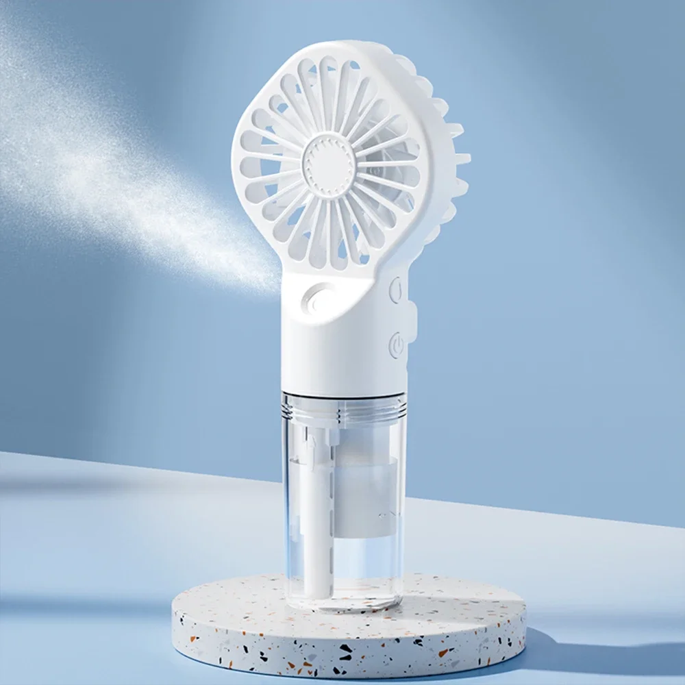 Compact USB Rechargeable Mist & Water Spray Handheld Fan