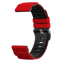 Premium 22mm Silicone Watch Band - Durable and Stylish Replacement Strap - 22mm Universal (Red Black)