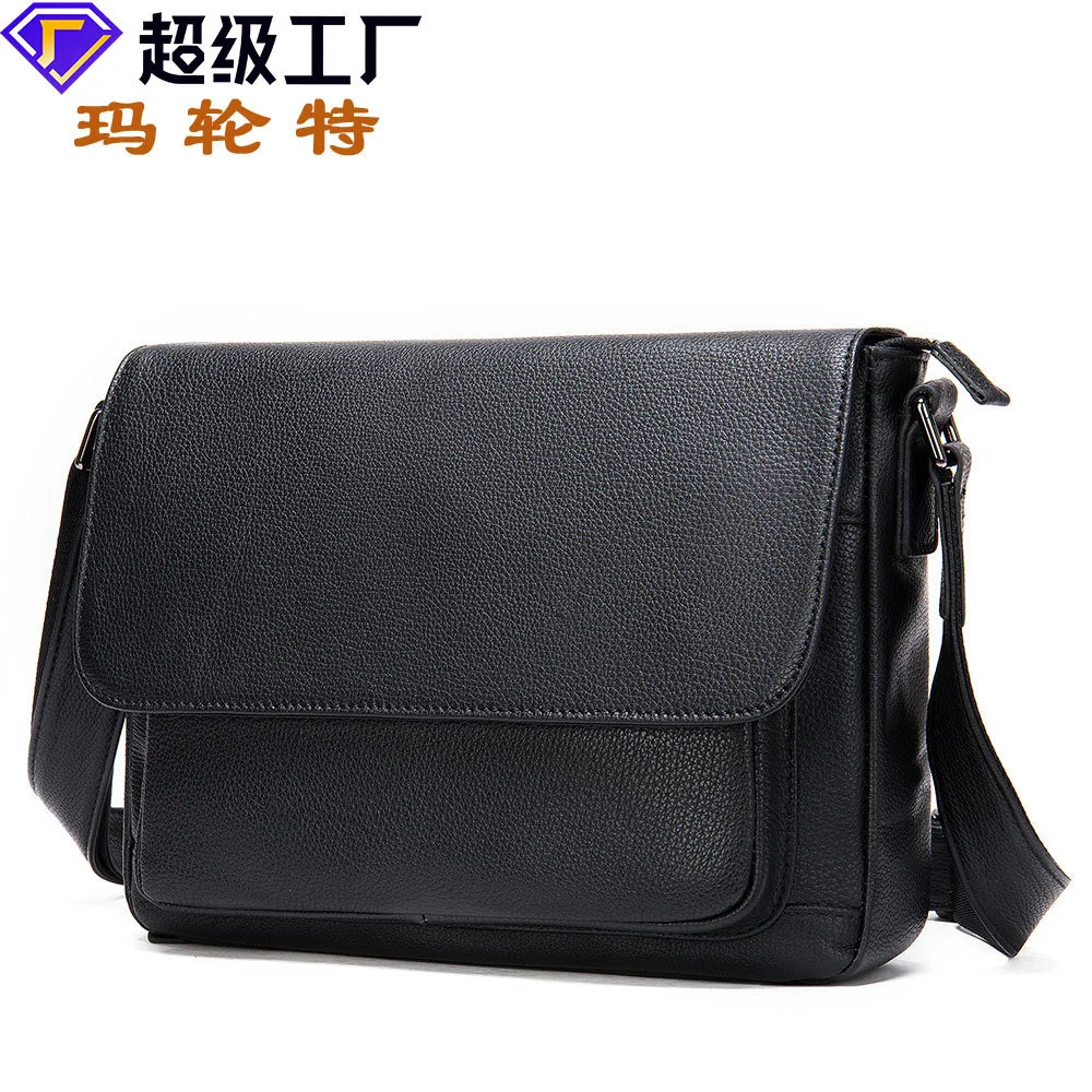 

Maronite Business Genuine Leather Shoulder Bag for Men's Minimalist Cover Style Crossbody Messenger iPad