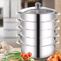 Stainless Steel 28-40CM Steamer: Large Capacity, Multi-layer, Heat-insulated - Perfect for Home & Commercial Use 2