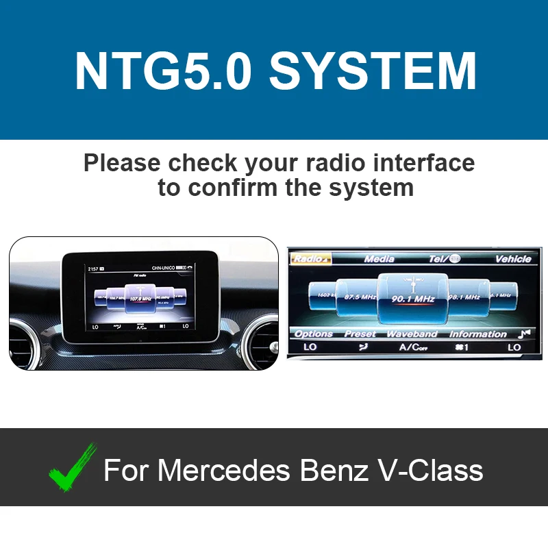 Wireless CarPlay Android Auto Für Mercedes Benz V Class W447 Vito Viano 14-2018