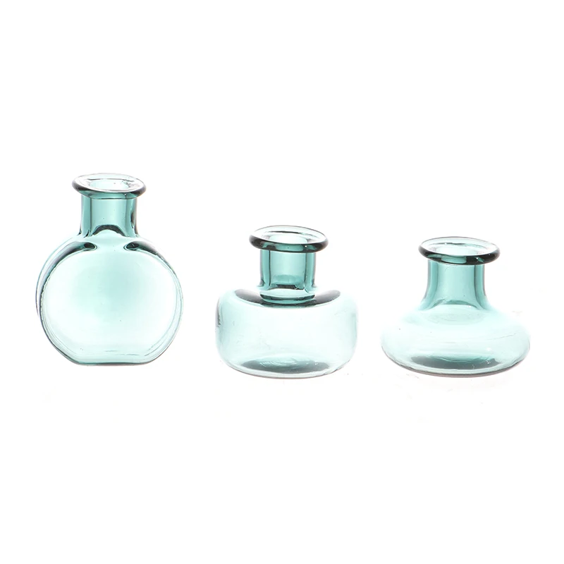 24 Styles 1/12 Miniature Dollhouse Glass Vase Mini Flower Vase for Doll House Decoration Accessories