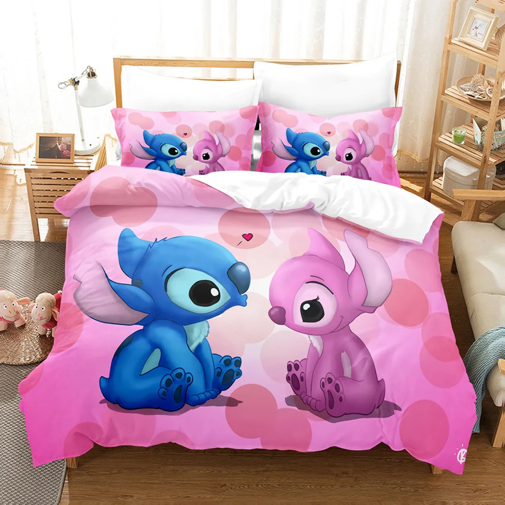 

Disney Lilo Stitch Bedding Set Children Duvet Covers Pillowcases Cartoon Single Double Twin Full Queen King Size Boy Girl Gift