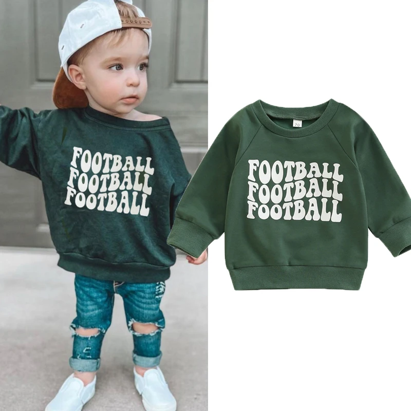 FOCUSNORM 0-3Y Autumn Causal Baby Boy Girls Sweatshirt T Shirts 4 Style Letter Printing Long Sleeve Pullover Outwear