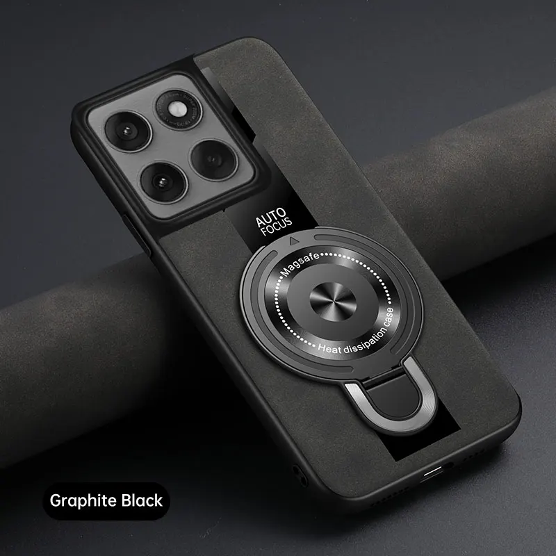 Luxury Silicone Leather Shockproof Case with Magnetic Ring Holder