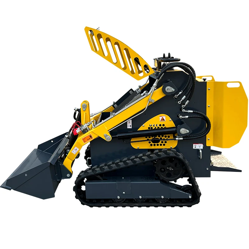 Mini chargeuse compacte personnalisée de haute qualité, bon marché, chargeuse sur chenilles, petite utilisation dans le jardin, avec seau