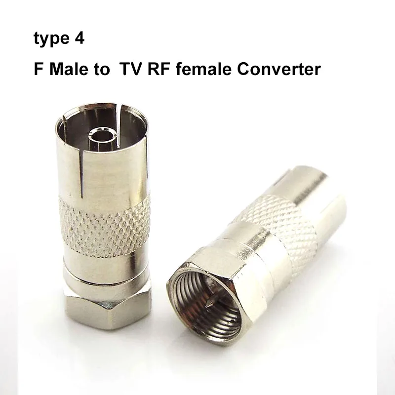 Adaptateur Mâle Vers Prise Coaxiale Mâle,Câble Coaxial D'antenne TV Connecteurs F Adaptateur Satellite Type F Connecteur à Vis - Bricolage