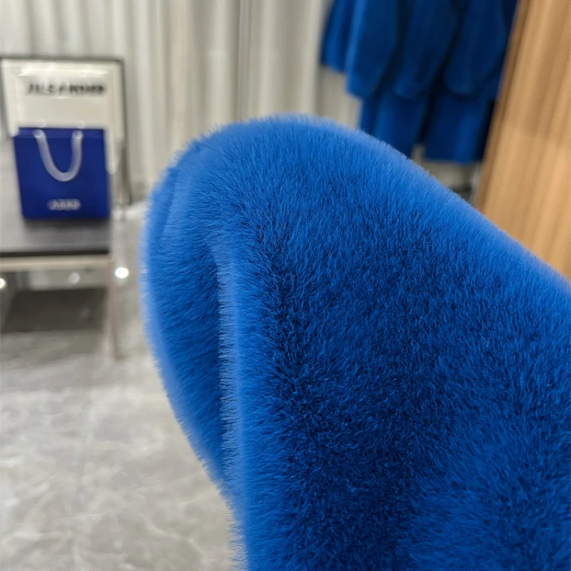 2023 Winter Long Over The Knee Thicken Warm Women Outcoat Fashion Hooded Faux Fur Coat Loose Casual Korean Style Fashion Outwear