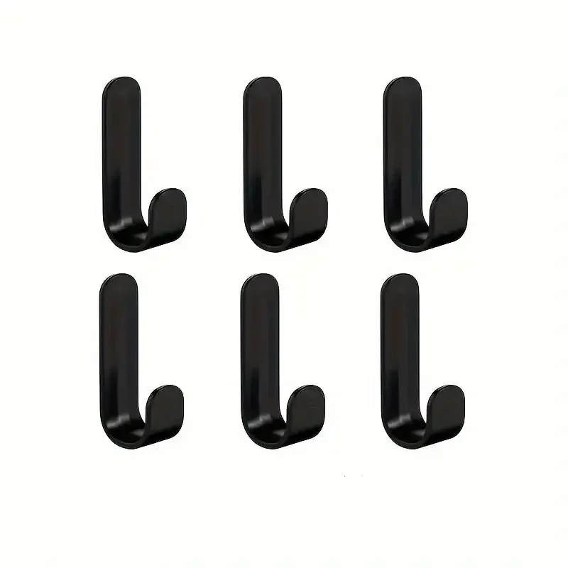 Self Adhesive J Hook 6Pcs Strong Waterproof Bathroom Towel Key Kitchen Hanging