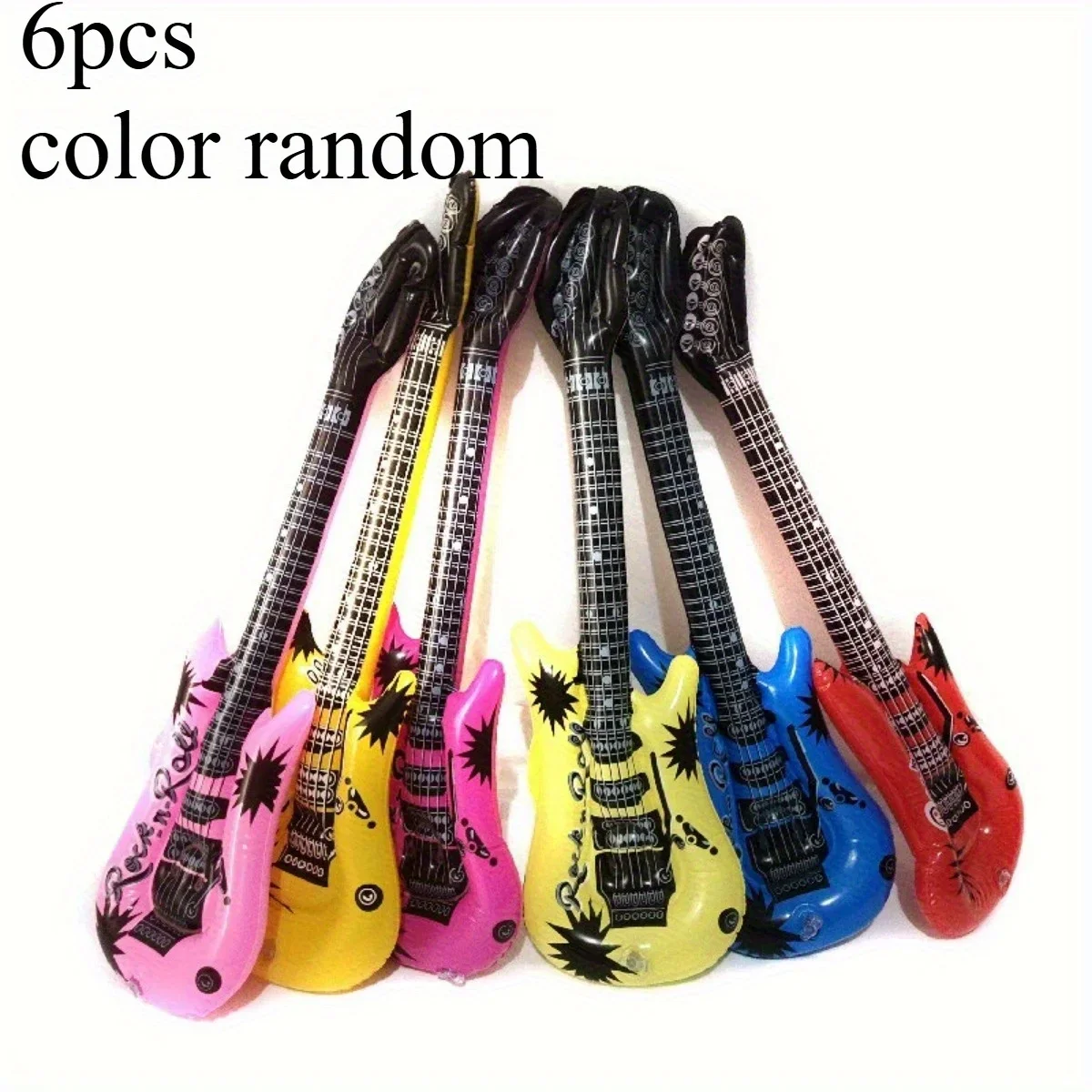 VIKSAUN 6 Pièces Guitare Gonflable, Instrument Gonflable Guitare A Air Rockstar Instruments De Musique Accessoires Gonflabl Amz B