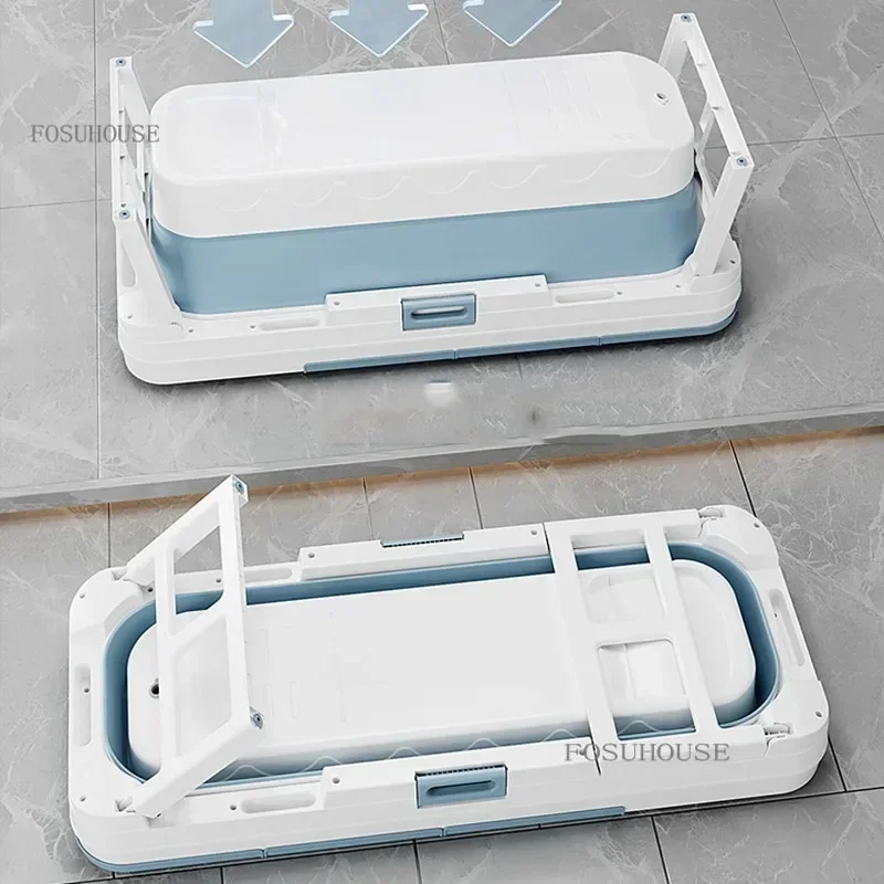 Portable Folding Bathtub for Adults Ice Bath Spa Plastic Bathtubs Children Swimming Bucket Sauna Lid Cover House Bath Tub
