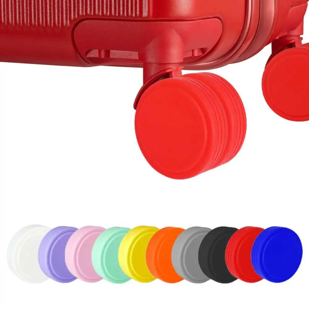 8pcs Silicone Wheel Protection Cover Waterproof Reduce Noise Luggage Suitcase Wheels Cover Shock Absorbing Thicken Tread