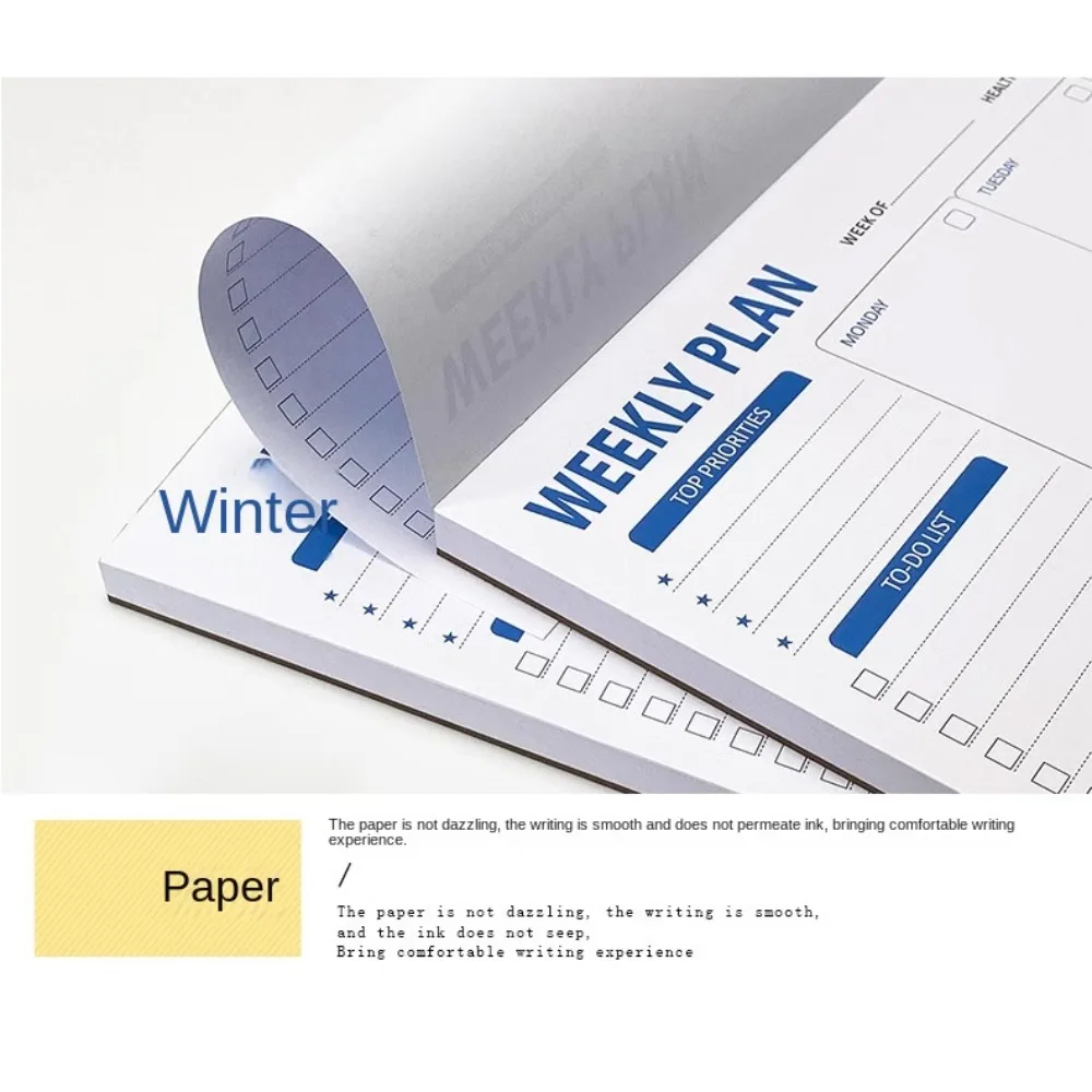 Wide To Do Planner Pianificazione settimanale Blocco note Orari A5 Notebook Planner Settimanale Planner di pasti Pad Cancelleria senza data - immagine 5