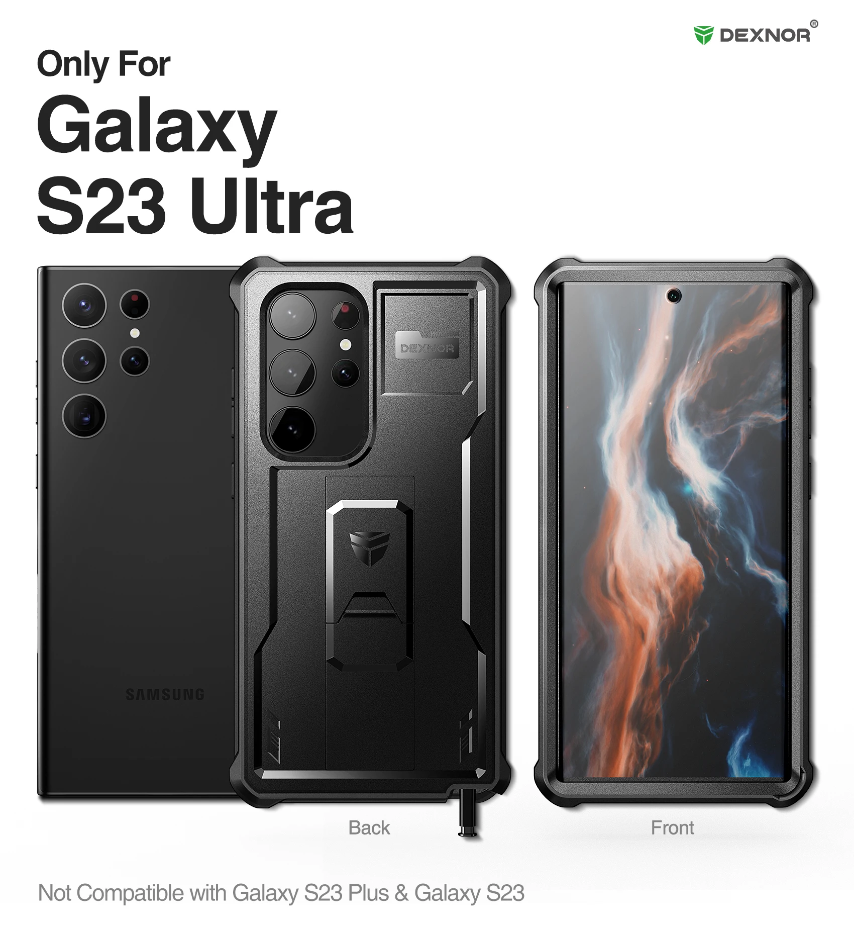 Heavy Duty Military Grade Protective Case with Built-in Screen Protector and Kickstand
