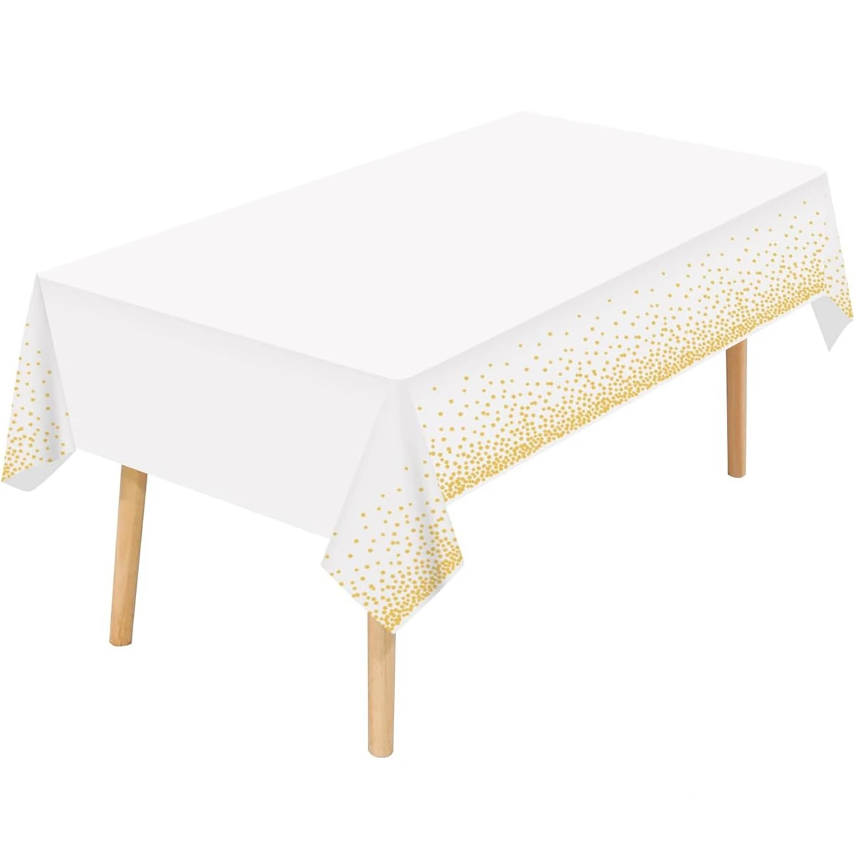 Disposable Tablecloth 137x274cm Disposable Rectangle Gold Dot Waterproof Party Table Covers for Birthday Wedding Party Decorations
