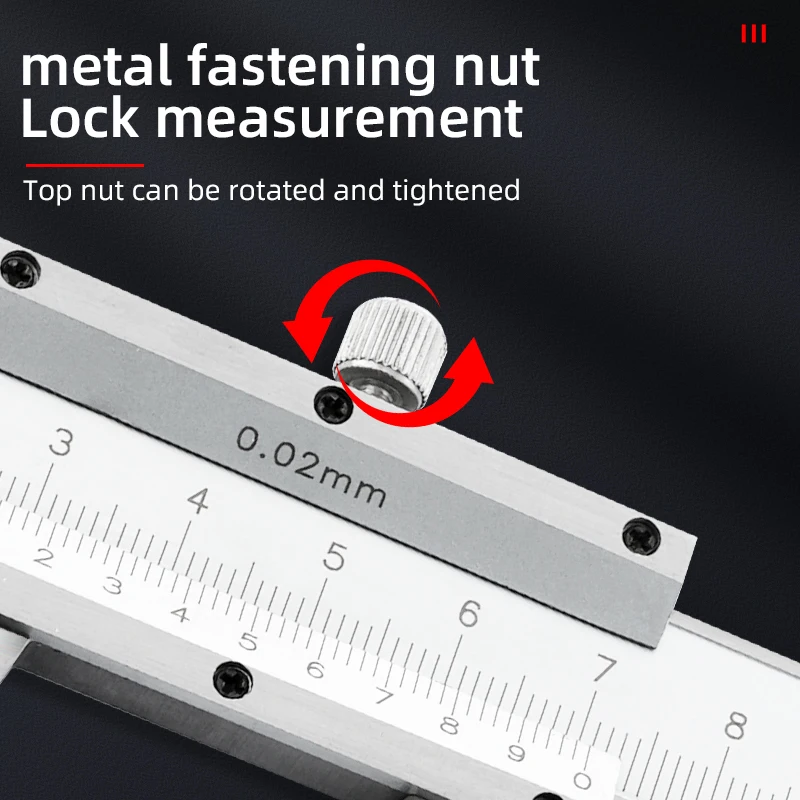 Carbon Steel Vernier Caliper 0-150mm 0-200mm 0-300mm Locking Screw Stainless Steel vernier caliper