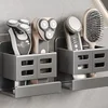1PC Bathroom Storage Rack Kitchen Cutlery Holder Multifunctional Cosmetic Storage Box Wall-mounted Punch-free Storage Holder 1