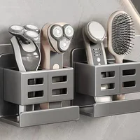 1PC Bathroom Storage Rack Kitchen Cutlery Holder Multifunctional Cosmetic Storage Box Wall-mounted Punch-free Storage Holder 1