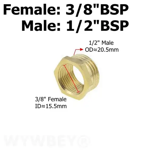 Brass Hex Bushing Reducer Pipe Fitting 1/8 1/4 3/8 1/2 3/4 F to M Threaded Reducing Copper Water Gas Adapter Coupler Connector - Image 8