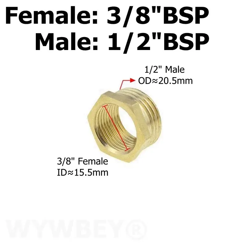 Brass Hex Bushing Reducer Pipe Fitting 1/8 1/4 3/8 1/2 3/4 F to M Threaded Reducing Copper Water Gas Adapter Coupler Connector - Image 8