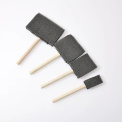 4pcs/pack Wooden handle Foam Paint Brush Sponge Craft Art Craft Paint Brush Set Child Painting Sponge Foam Brushes