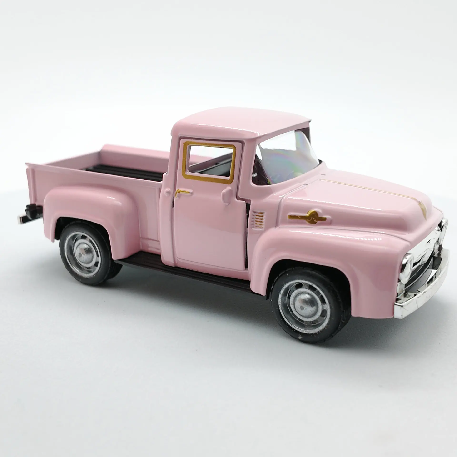 Classic Vintage Pickup Truck Toy Car with Pull-Back Function and Opening Doors