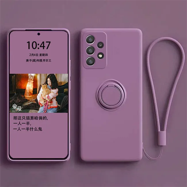 Magnetic Ring Holder Liquid Silicone Phone Case