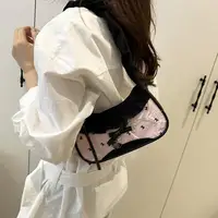 Sac à main en dentelle pour femmes, sac à main extensible avec sangle d'épaule simple, sous les bras, pour les déplacements quotidiens, pour étudiants 4