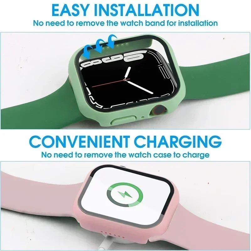 3er-Pack gehärtete Glasabdeckung für Apple Watch Displayschutzfolie 9 8 7 6 5 4 3 SE 40 mm 41 mm 46 mm 45 mm 10 42 mm 38 mm Zubehör – Detail 11