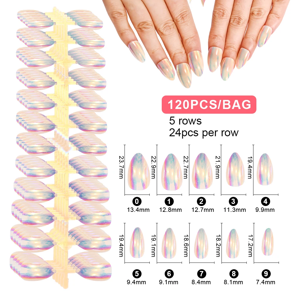 120pcs Detachable Square Coffin Fake Nail Tips