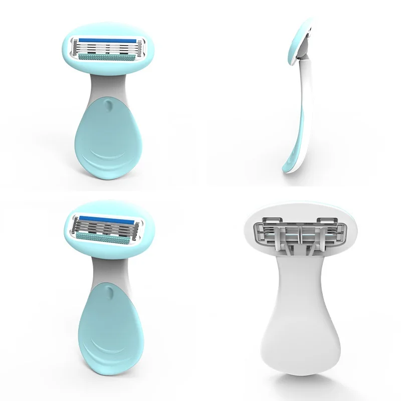 Portable Women's Safety 4-Blades Shaving Razor Body Face Bikini Underarm Hair Removal Manual Shaver Tool With Travel Case 2