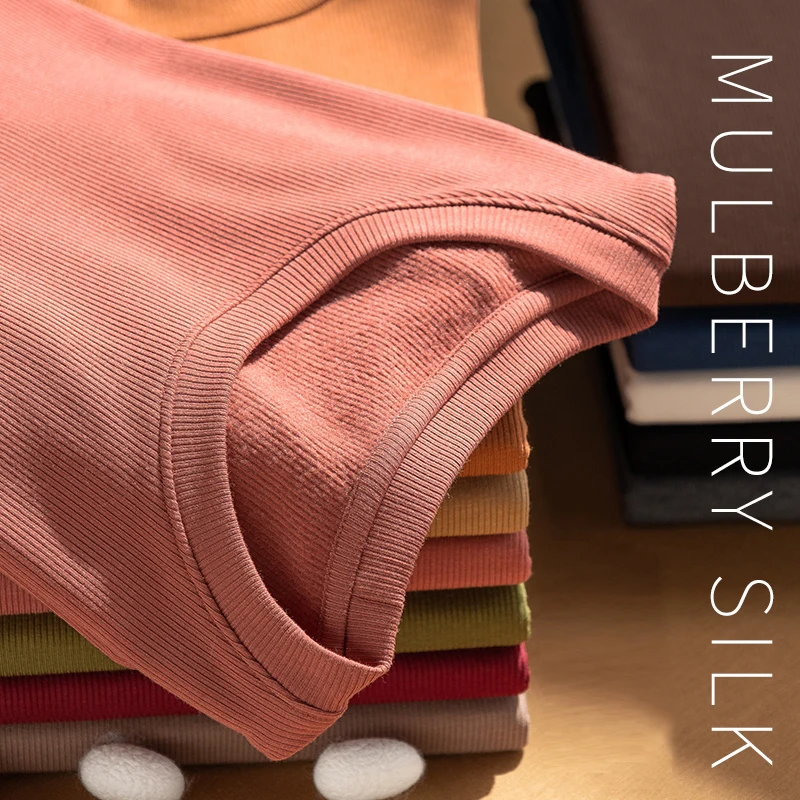 

Женский вязаный свитер с высоким воротником, эластичный базовый свитер с длинным рукавом, повседневный мягкий Шелковый джемпер, Осень-зима