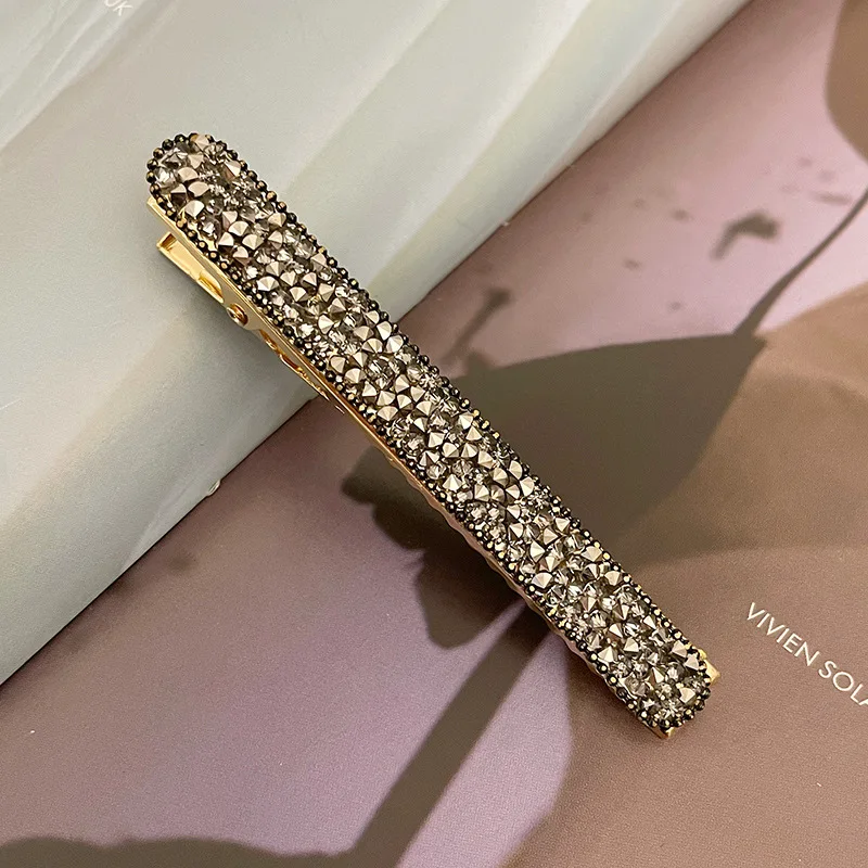 Einfache glänzende lange Strass Haarnadeln Frauen Mädchen Geschenk Haarspangen Pin Haarspangen Zubehör Haarspange Kopfschmuck Kopfbedeckung Ornament – Detail 11