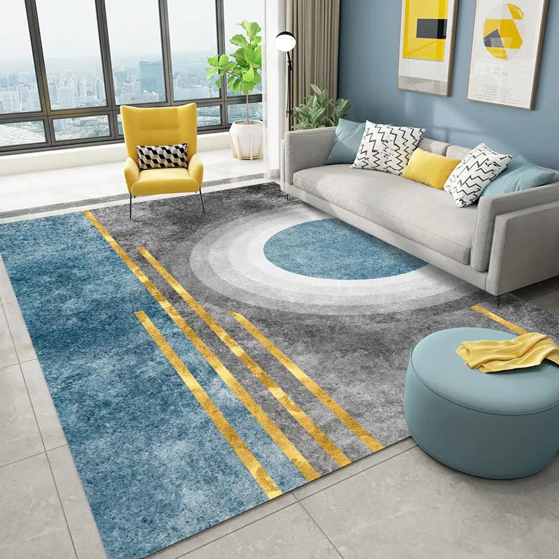 Grand tapis nordique doux de luxe pour salon, décor abstrait, gris, jaune,  lea, chambre à coucher, polymère de sol moderne, maison, 200x300