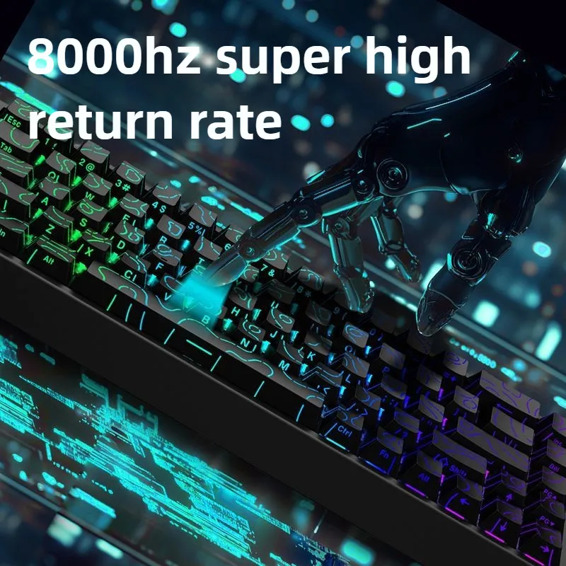 Mer68 Pro 마그네틱 스위치 키보드 유선 핫 스왑 가능 8000Hz 빠른 트리거 RT0.001mm RGB 게이머 용 낮은 대기 시간 게임용 키보드