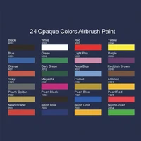 JIZHOU Airbrush Paint Set 24 Colors (30 ml/1 oz) Water-Based Acrylic Paint Kit for Hobbyist and Artists Ready to Spray Opaque 2