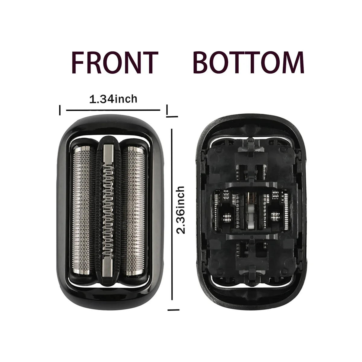 Razor Blade Replacement 2 Pack Series 5/6 53B Replacement Head for Braun Electric Foil Shaver 5020Cs 5018S 5035S 5049Cs 5050Cs 6020S 6040Cs