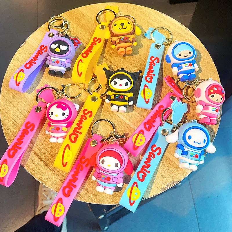 

Anime Sanrio Keyring Hello Kitty Kuromi Figures Model Pachacco Keychain Astronaut Pendant Ornaments Kids Toys Girl Birthday Gift