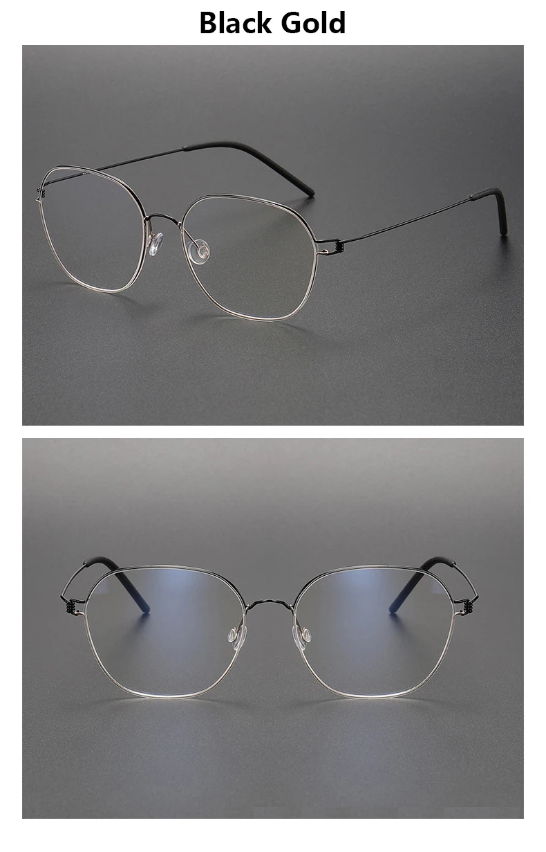 Dänemark Männer Polygon Brillen Rahmen Quadrat Air Titan Schraubenlose Ultraleicht Brillen Mode Optical Brillen Lesen Spektakel – Detail 19