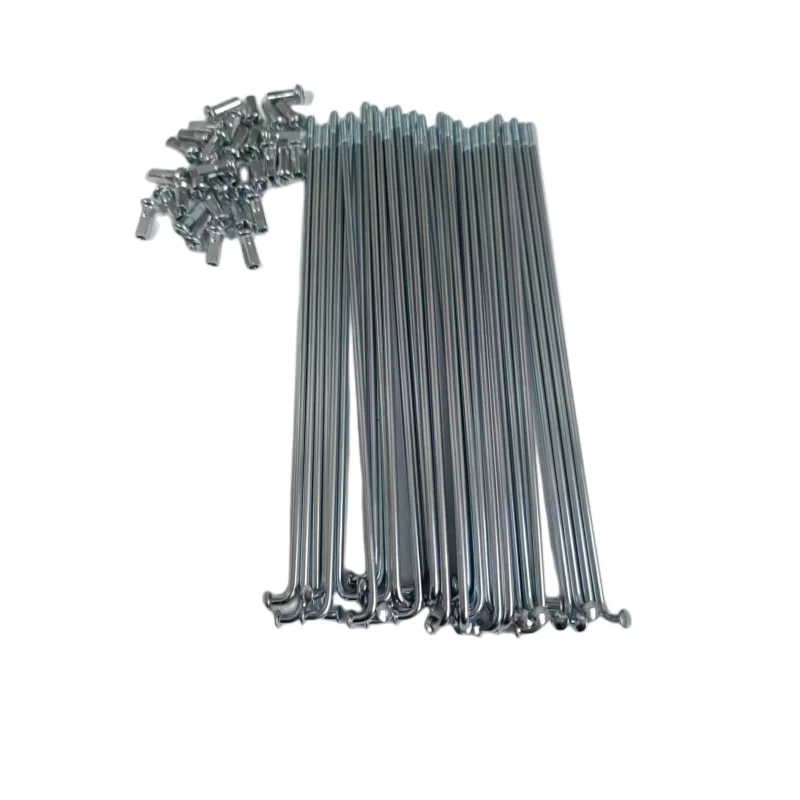 

E-bike Spokes 40Pcs/lot 12G 2.5mm diameter Bicycle Spokes length 56~100mm + Nipple Sliver color knitting needles