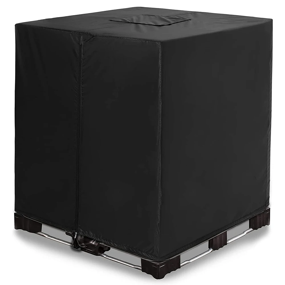 210D Zipper IBC Tote Cover，black, green oxford cloth material for 275 gallon water tanks, waterproof, sun and rain resistant 2