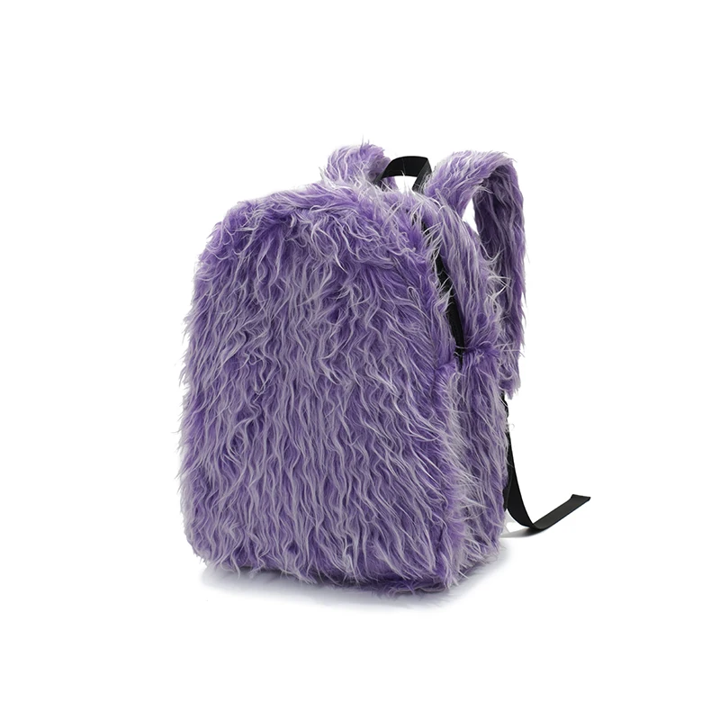 thumbnail image 1 of Mochila de felpa con doble hombro y flecos para mujer, nueva mochila escolar portátil de gran capacidad para otoño e invierno, 1 of 4