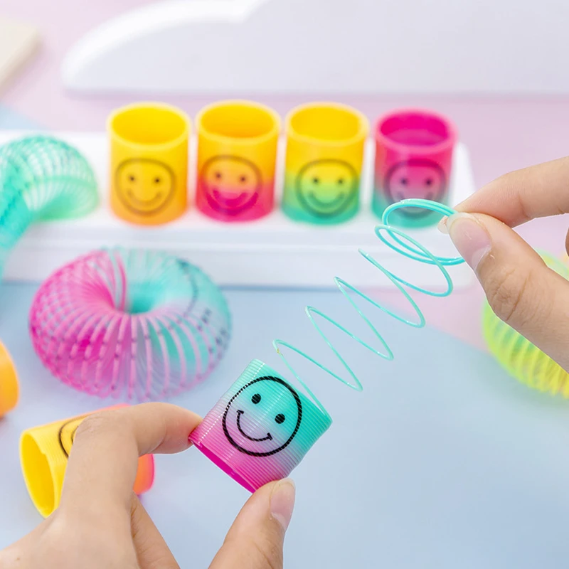 Childrens Toys 36/24/12/6/2PCS Rainbow Smile Magic Springs Circle Toys for Children Birthday Party Favors Gifts Funny Children's Magical Toys