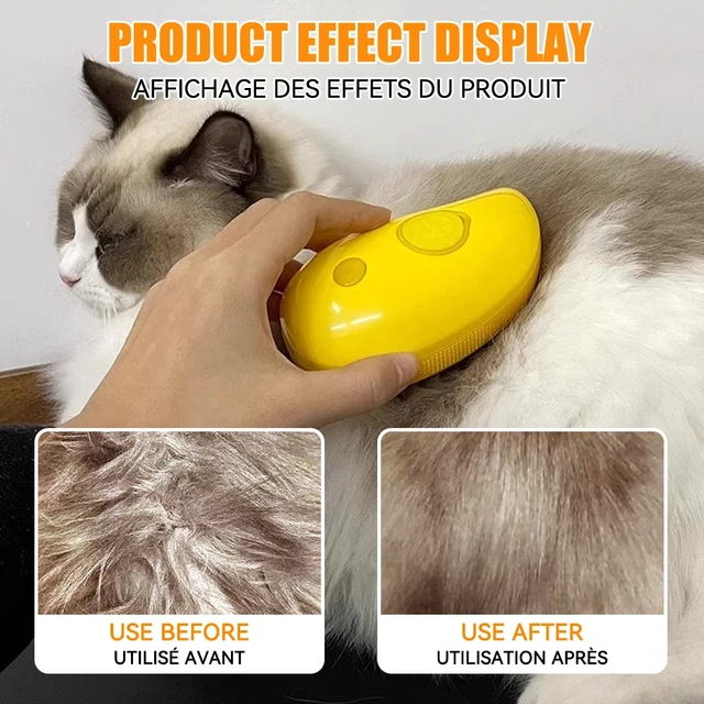 3-in-1 Steamy Brush for Pet Cat Dog Grooming 5