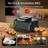 7-in-1 Smokeless Indoor Electric Air Grill Fryer Combo with See-Through Window Removable Plates,up to 450°F,1750W,Even Heat,4Qt 1