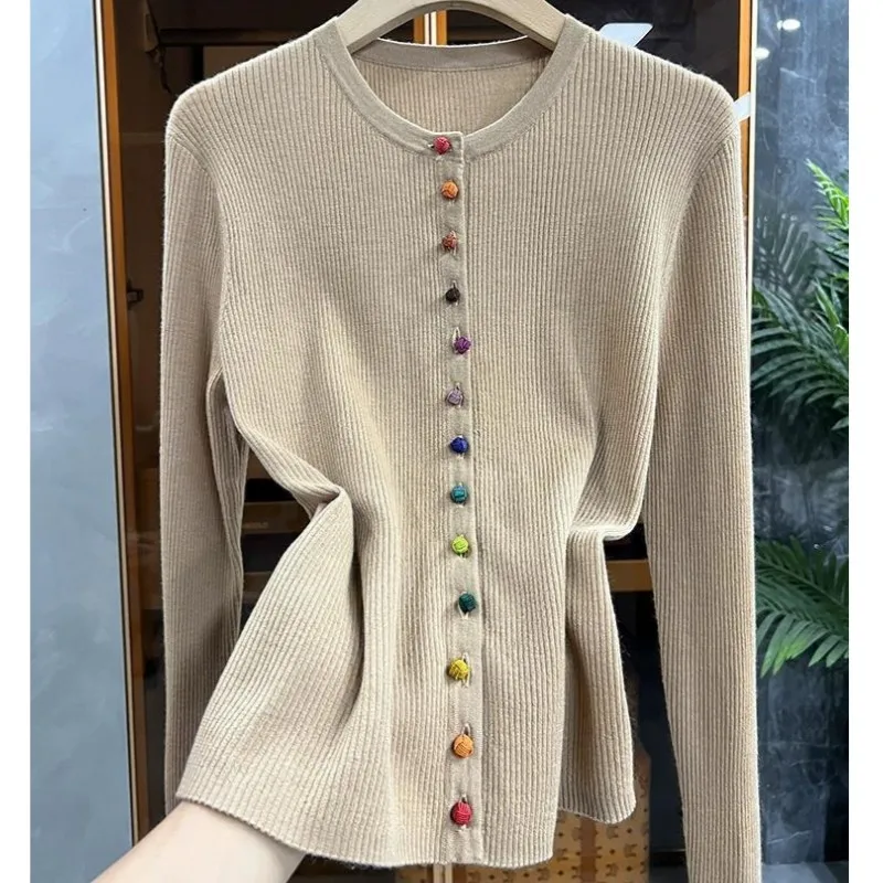 

Sweaters for Women Button Knit Cardigan Top Coat Women Sweaters Knitted Cardigans Y2k Tops Autumn Casual Long Sleeve