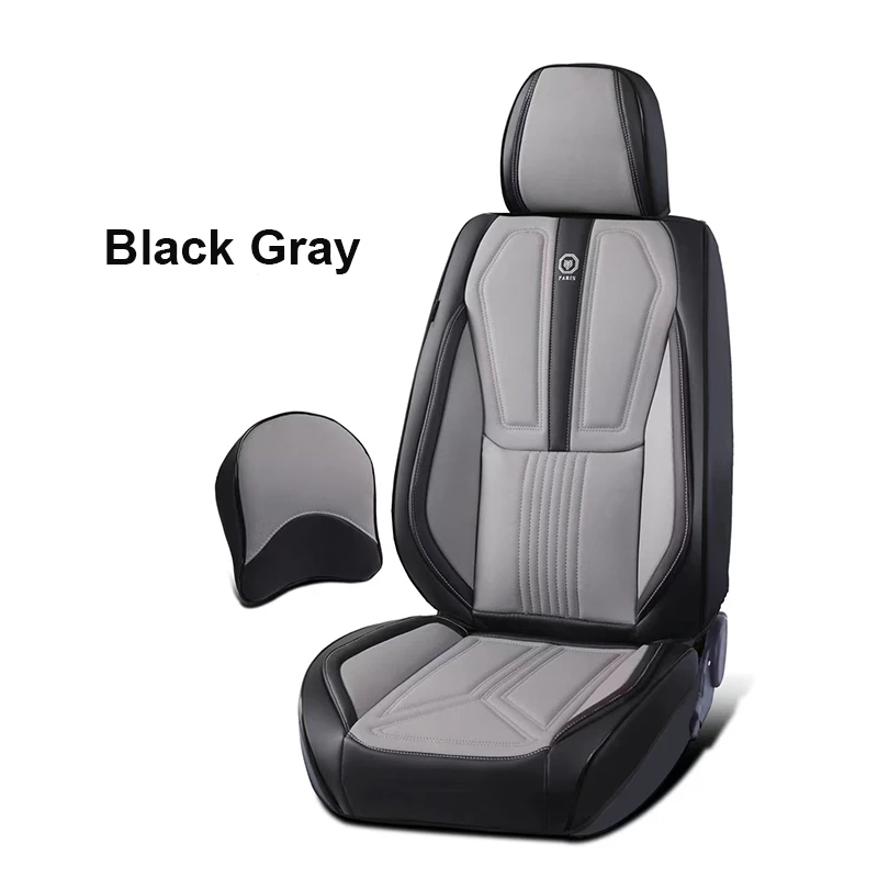 Nuevo Protector de asiento de coche de lujo, conjunto completo con soporte Lumbar, cojines universales de cuero deportivo impermeables para asiento de coche, 2025