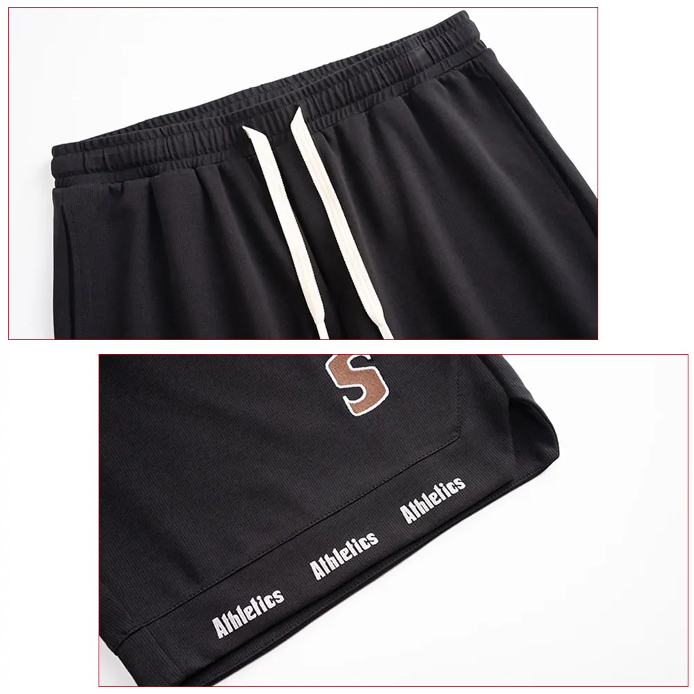 GROOMXLUXE Oversized Letter Splice Shorts For Men Drawstrin Loose Casual Daily Beach Men's Short Pants Big Size 95-150KG 7XL